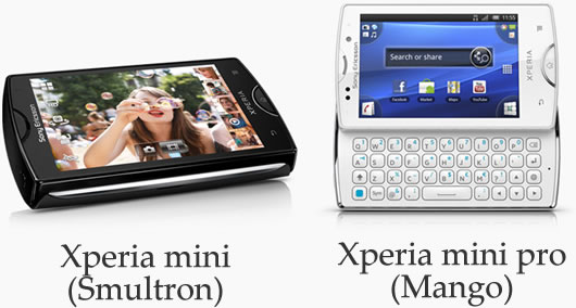 Xperia mini、Xperia mini proを発表