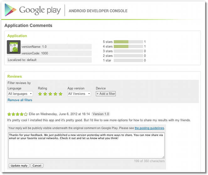 Google Google Playにてアプリ開発者がコメントに返信できる機能を追加 ゼロから始めるスマートフォン